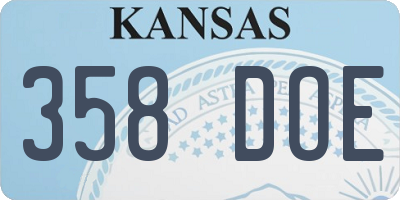 KS license plate 358DOE