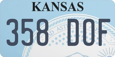 KS license plate 358DOF