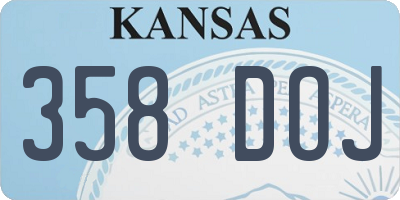 KS license plate 358DOJ