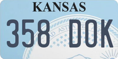 KS license plate 358DOK