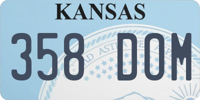KS license plate 358DOM