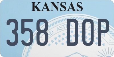 KS license plate 358DOP
