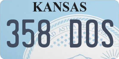 KS license plate 358DOS