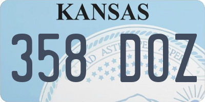 KS license plate 358DOZ