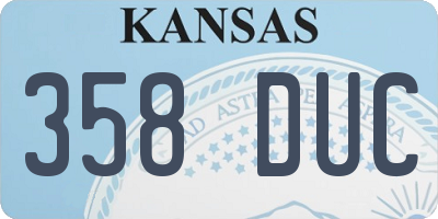 KS license plate 358DUC