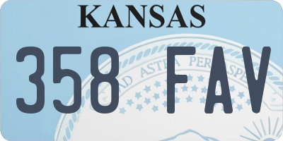 KS license plate 358FAV