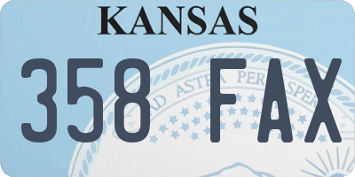 KS license plate 358FAX
