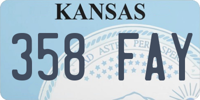 KS license plate 358FAY