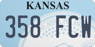 KS license plate 358FCW