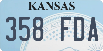 KS license plate 358FDA