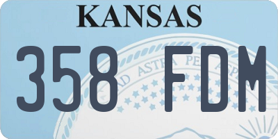 KS license plate 358FDM