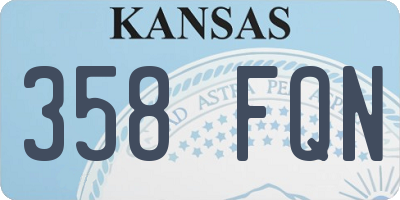 KS license plate 358FQN