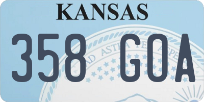 KS license plate 358GOA