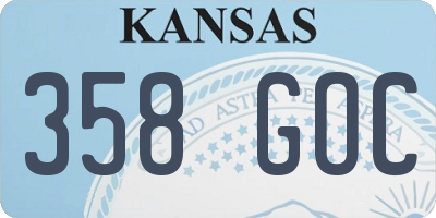 KS license plate 358GOC