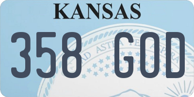 KS license plate 358GOD