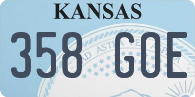 KS license plate 358GOE