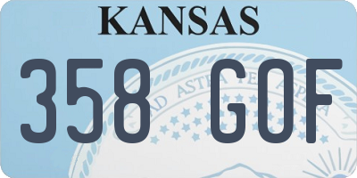 KS license plate 358GOF