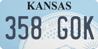 KS license plate 358GOK