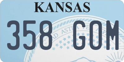 KS license plate 358GOM