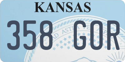KS license plate 358GOR