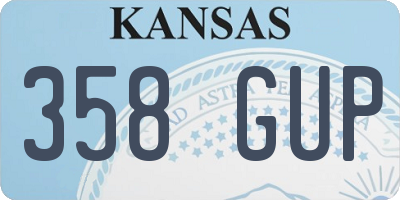 KS license plate 358GUP