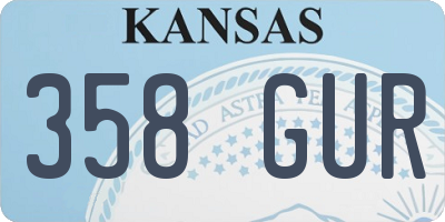 KS license plate 358GUR
