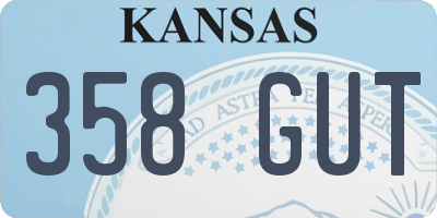 KS license plate 358GUT