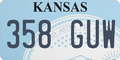 KS license plate 358GUW