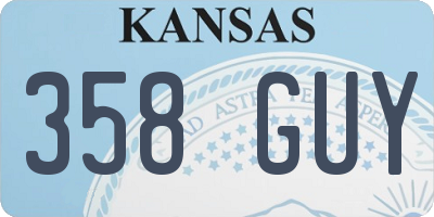 KS license plate 358GUY