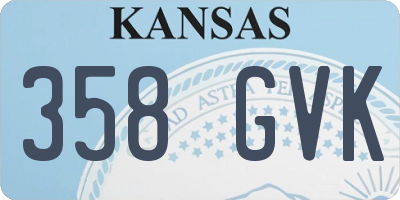 KS license plate 358GVK