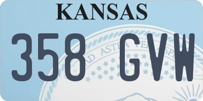 KS license plate 358GVW
