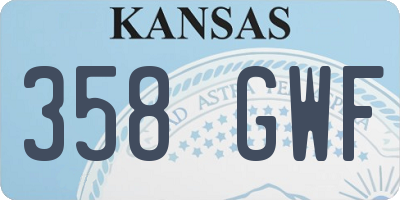 KS license plate 358GWF
