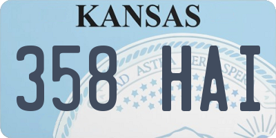 KS license plate 358HAI