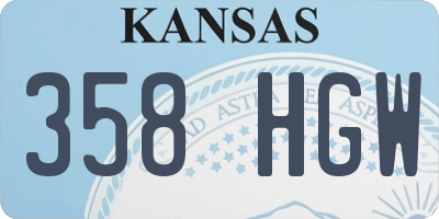 KS license plate 358HGW