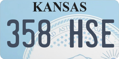 KS license plate 358HSE