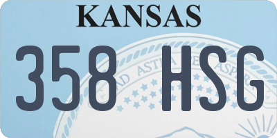 KS license plate 358HSG