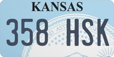 KS license plate 358HSK