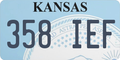 KS license plate 358IEF