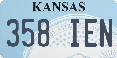 KS license plate 358IEN