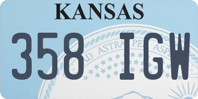 KS license plate 358IGW