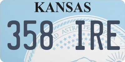 KS license plate 358IRE