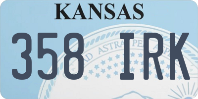 KS license plate 358IRK