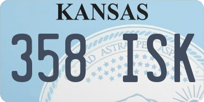 KS license plate 358ISK