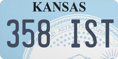 KS license plate 358IST
