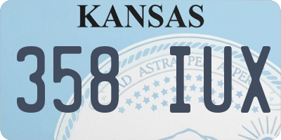 KS license plate 358IUX