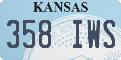 KS license plate 358IWS