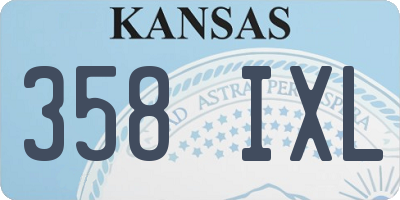 KS license plate 358IXL