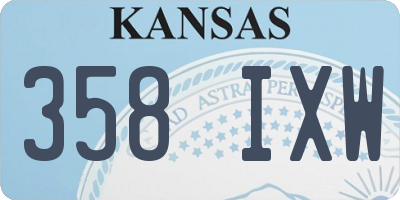 KS license plate 358IXW