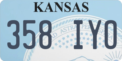 KS license plate 358IYO