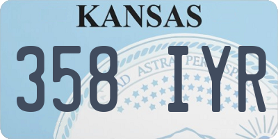 KS license plate 358IYR